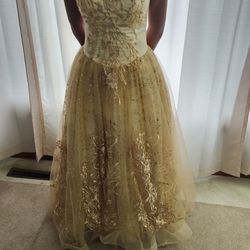 Gorgeous Gold Floor Length Gown-Size 4