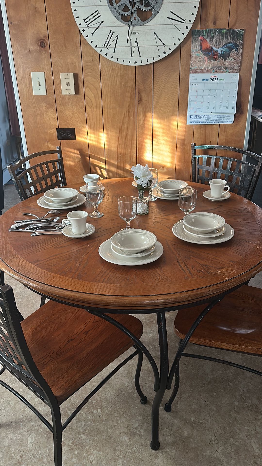 Table And 4 Chairs Metal And Iron