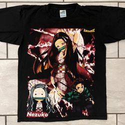 Vintage Demon Slayer Anime Mexican Boot Nezuko AOP T Shirt Size Medium Animex