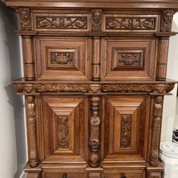 Antique Belgian Wooden Armoire 