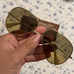Ray-Ban RB3025 Aviator Sunglasses (55mm) Gold/Brown – Authentic w/ Case