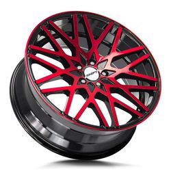 Shift Formula Gloss Black Candy Red Machine Wheels Rims 