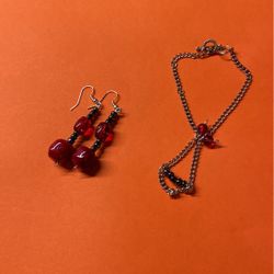 Bracelet With Earrings, Hand Made, 10” 2.25