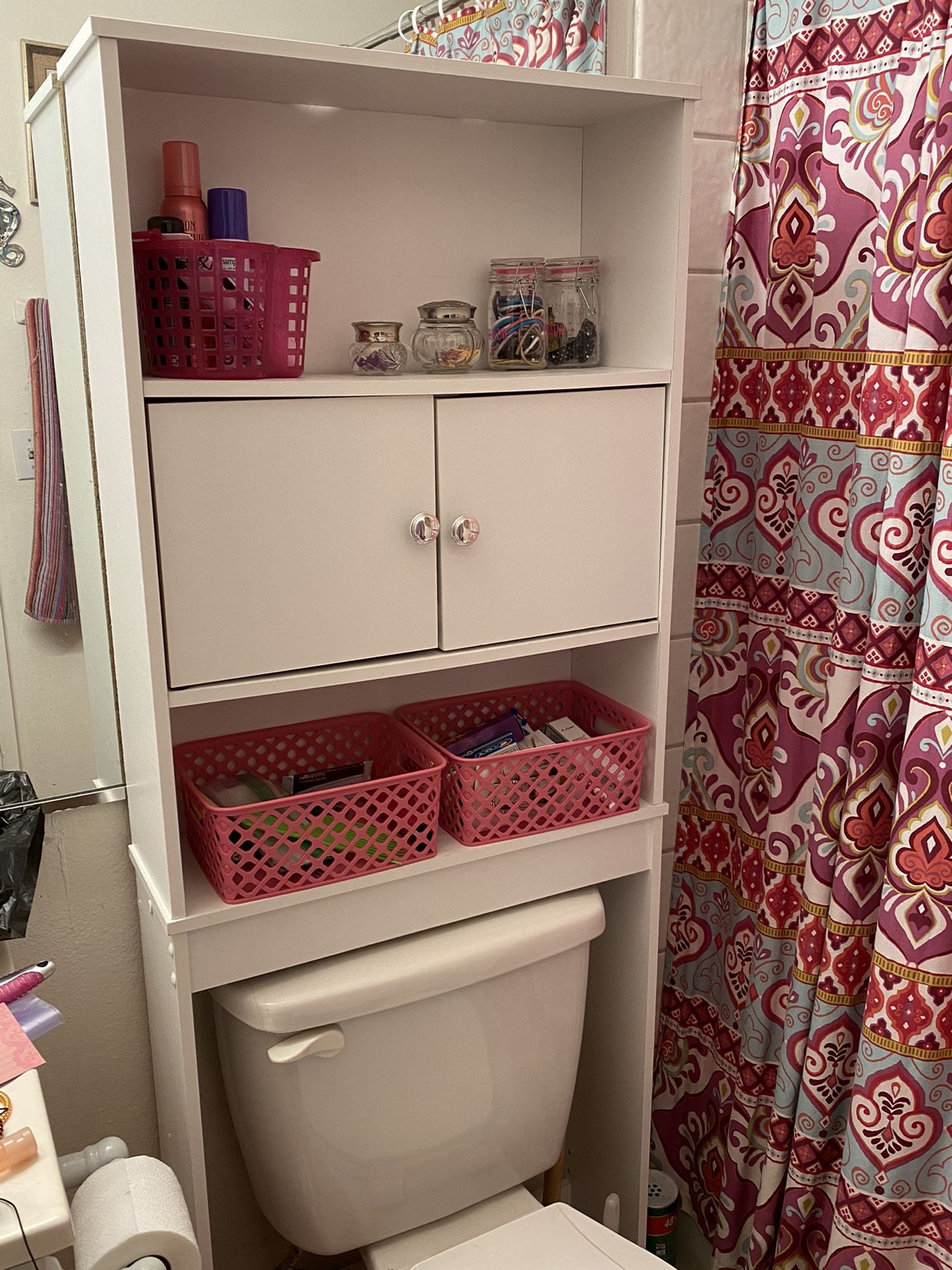 Bathroom over the toilet cabinet shelf / storage / shelves