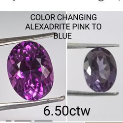 6.50ctw Alexandrite Color Changing Loose Gemstone Oval Cut 
