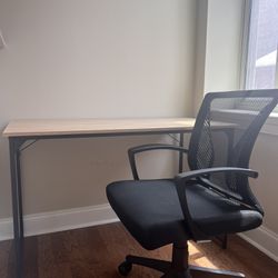 47 inch Computer Desk + Furmax Office Chair Mid Back Swivel Lumbar Support Desk Chair