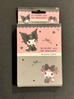 My Melody And Kuromi Lolita Playing Cards Hot Topic Exclusive.   Dressed in their classic gothic/sweet "Midnight Melokuro" inspired Lolita outfits. Of