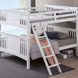 Brand New White Full Over Full Bunk Bed 