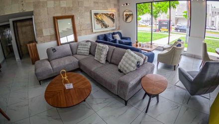 Gray L-Shaped Sectional Sofa