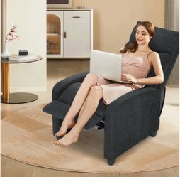 Adjustable Recliner Chair 300 lbs Capacity Cotton-linen - (L)28.0in. (W)25.0in. (H)40in.