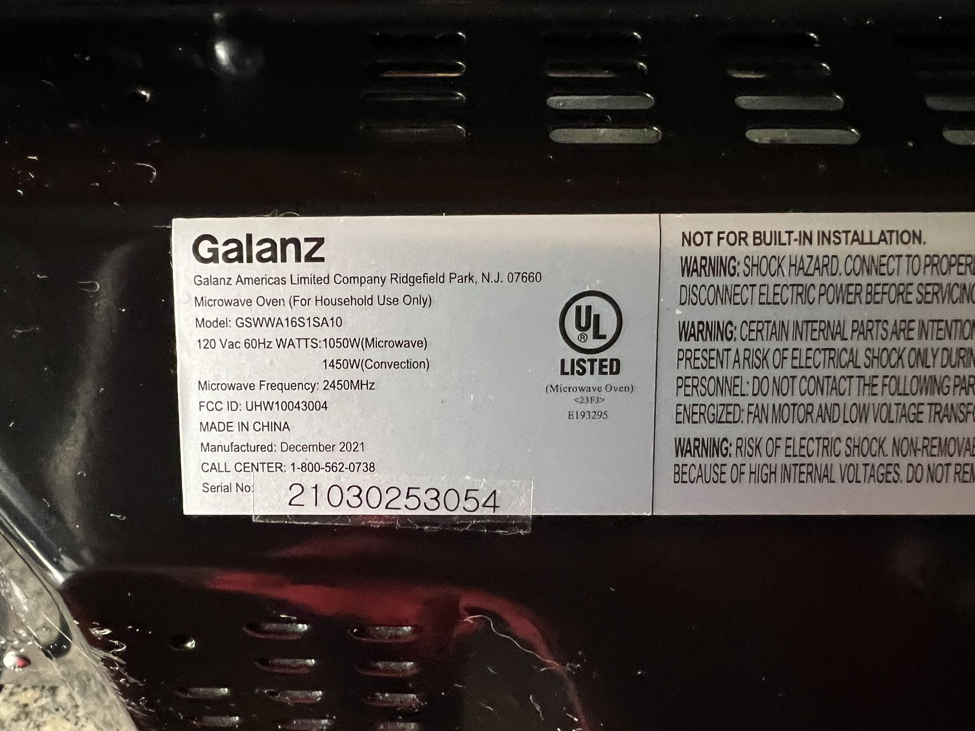 galanz microwave +air fryer combo 1000watts 1.2cu.ft for Sale in Rialto, CA  - OfferUp