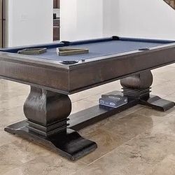 7’ Custom Ebony Knotty Alder Pool Table 