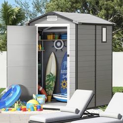 4×6 FT Resin Outdoor Storage Shed