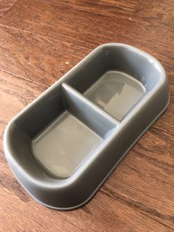 New $3 gray dog bowl