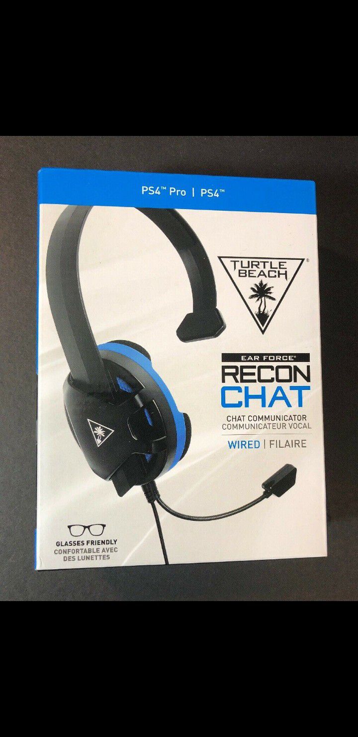 (MANY AVAILABLE) Turtle Beach Ear Force Recon Chat Wired Headset BLACK for PS4 NEW