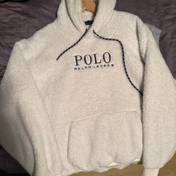 Polo Ralph Lauren Logo Pile Fleece Hoodie Size XL