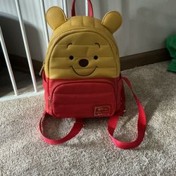 Loungefly Disney Winnie the Pooh Yellow and Red  Backpack Character Bag