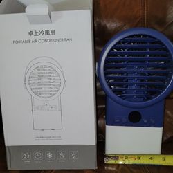 Portable Air Conditioner Fan, 4in1, 7 Color Led, 3 Speed, Wall Plug