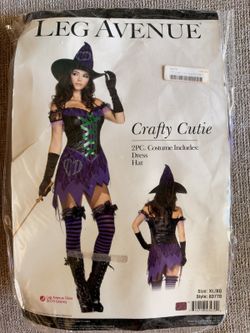 Leg Avenue Crafty Cutie Witch 2PC Costume, XL (Style 83770)