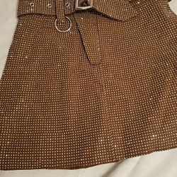 Rhinestone Skirt Falda Vaquera