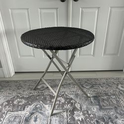 Brown Rattan folding table, (wicker) like new 