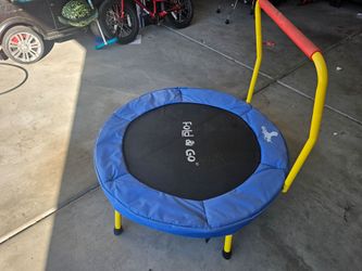 Fold & Go Kids Mini Trampoline with Handle Bar