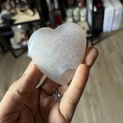 Druzy Agate Heart Shaped Palm Stone 