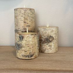 Pottery Barn Flame less Candles Set Of 3