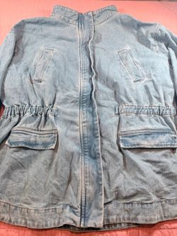 Ellos Women’s Denim Utility Jacket Size 26 100% Cotton 1608