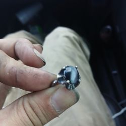 Antique Black Pearl Ring Silver