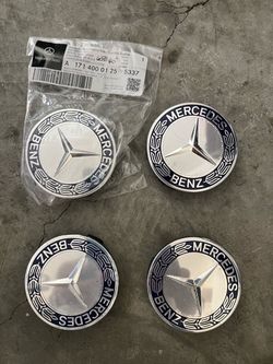 4PCs Wheel Center Rim Hub Caps for Mercedes Benz Black  Blue Silver 75MM AMG