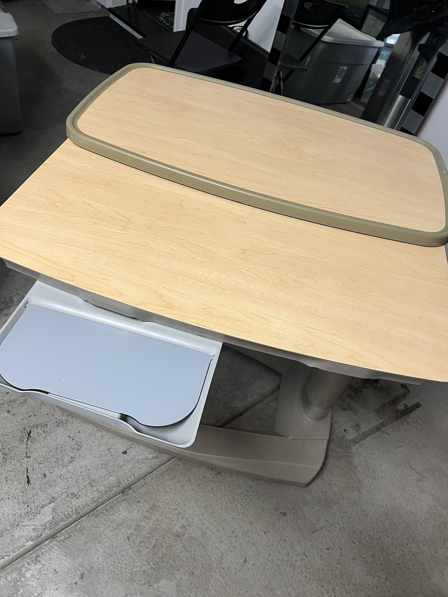 Stryker Split Top Over Bed Table With Vanity