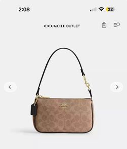 Brown tan mini coach bag