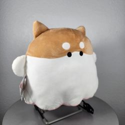 13" Big Obakenu Brown White Shiba Dog Ghost Plush