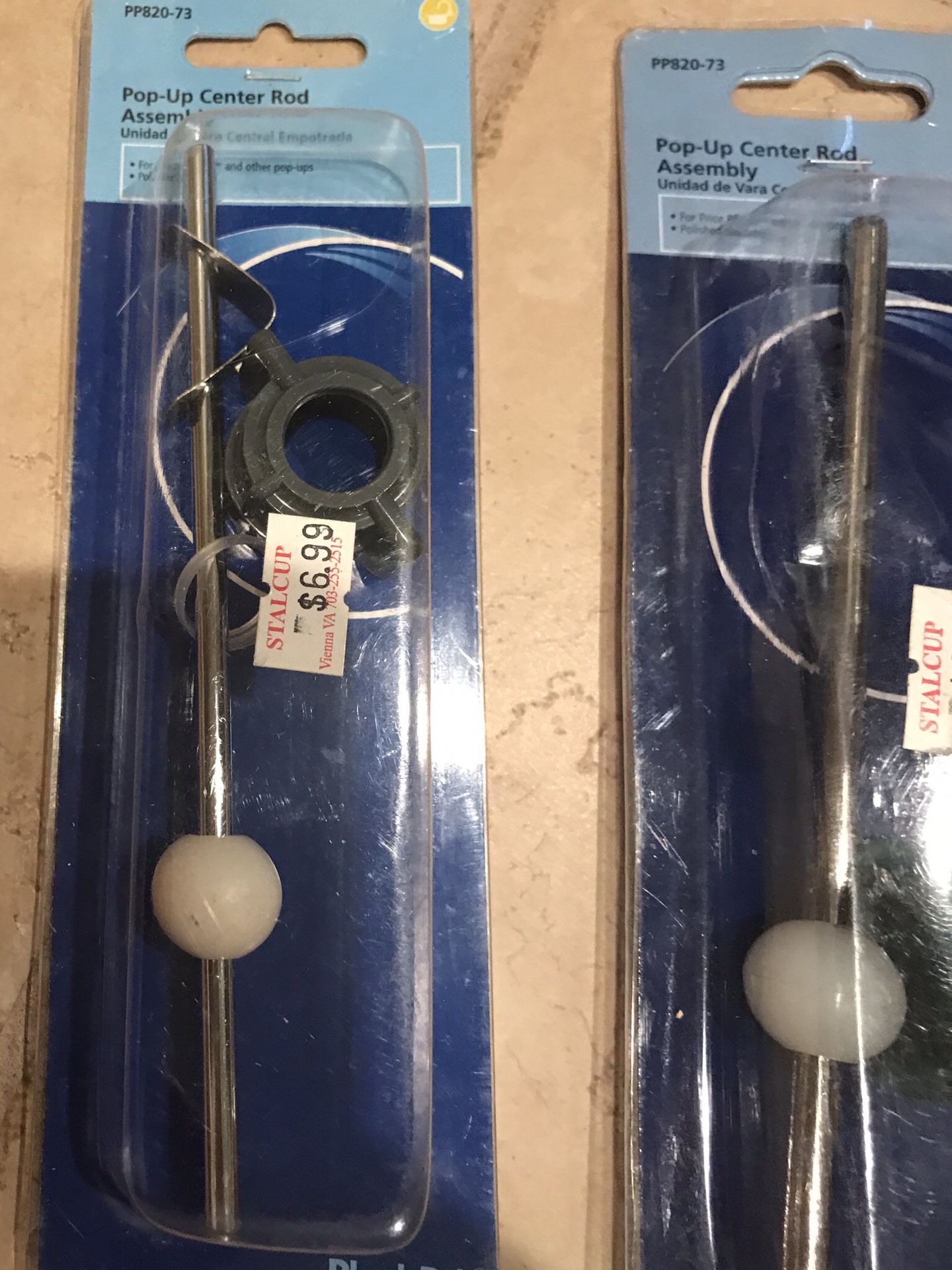 2 No Pop - Up Center Rod Assembly, PP820-73 at $7 each