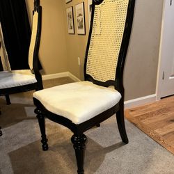 4 Antique Cane Back Chairs 