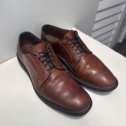 Allen Edmonds Blucher Oxford Shoe Men Badlands Cognac Plain Toe Handcrafted US