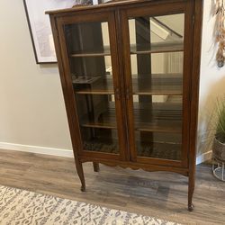 BEAUTIFUL Solid Wood Curio Display Cabinet Shelf Bookcase Glass Doors