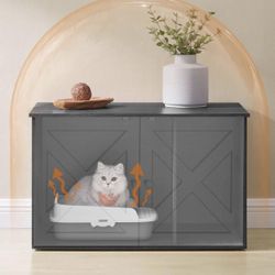  Cat Litter Box Enclosure with Removable Divider