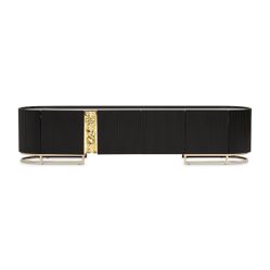 Lisbon Silken Matte Black Media Cabinet