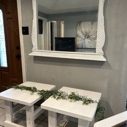 Mirror And 2 End Tables