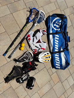 Complete Lacrosse Gear Set with Warrior Bag
