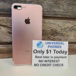 APPLE IPHONE 8 PLUS 64GB UNLOCKED. NO CREDIT CHECK $1 DOWN PAYMENT OPTION.  3 MONTHS WARRANTY * 30 DAYS RETURN *