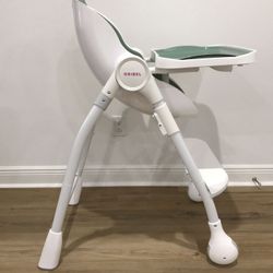 BRAND NEW! Oribel Cocoon High Chair. 3 Recline Option + Height Adjustable, Removable Tray- Pistachio