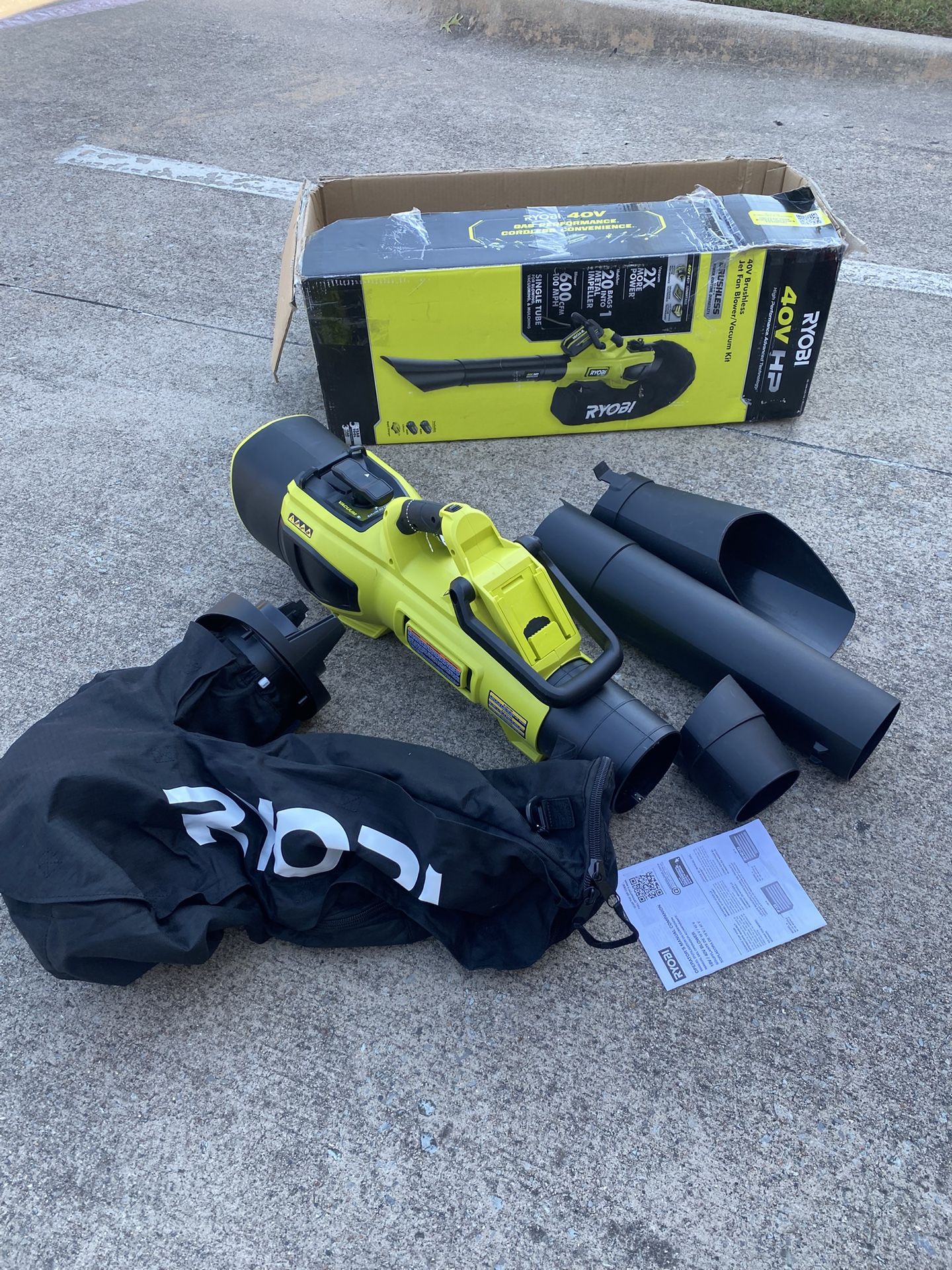 New Open Box Ryobi 40v Blower / Leaf Vac