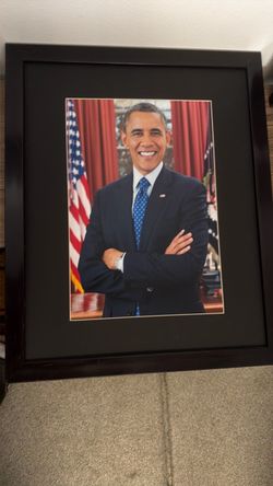Framed Barack Obama Official Portrait Photo