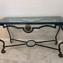 Iron and Glass Sofa Table 