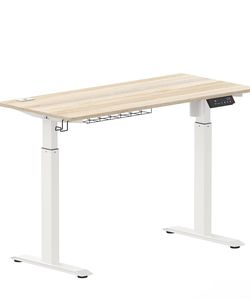 SHW 48-Inch Electric Height Adjustable Standing Desk with Memory Preset and Cable Management Tray, Maple