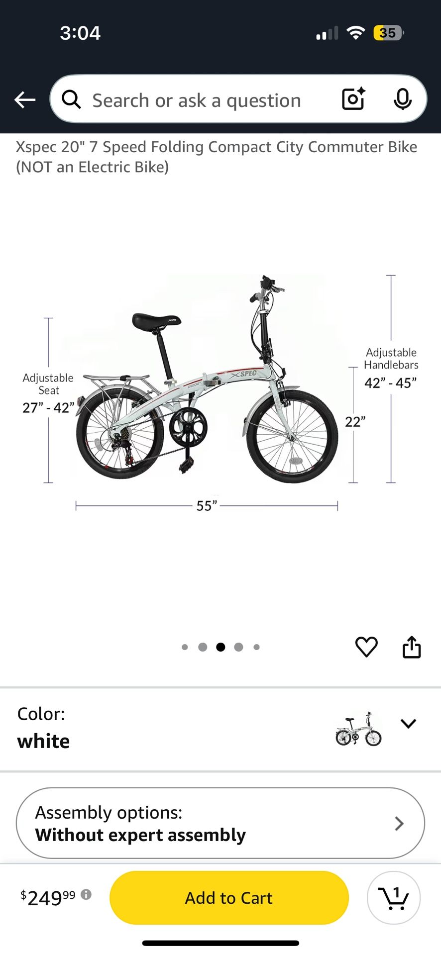 20 Inch Adult Folding Bike