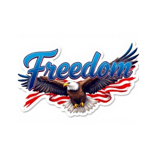 Freedom Eagle Vinyl Bumper Sticker
